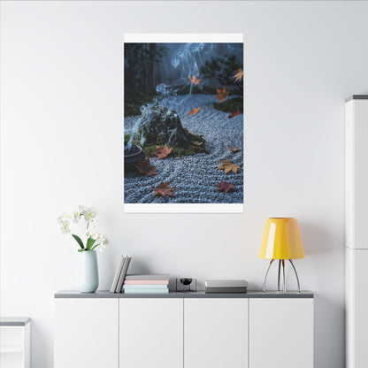 Autumn Incense Smoke Karesansui Canvas Art | Calm Decor