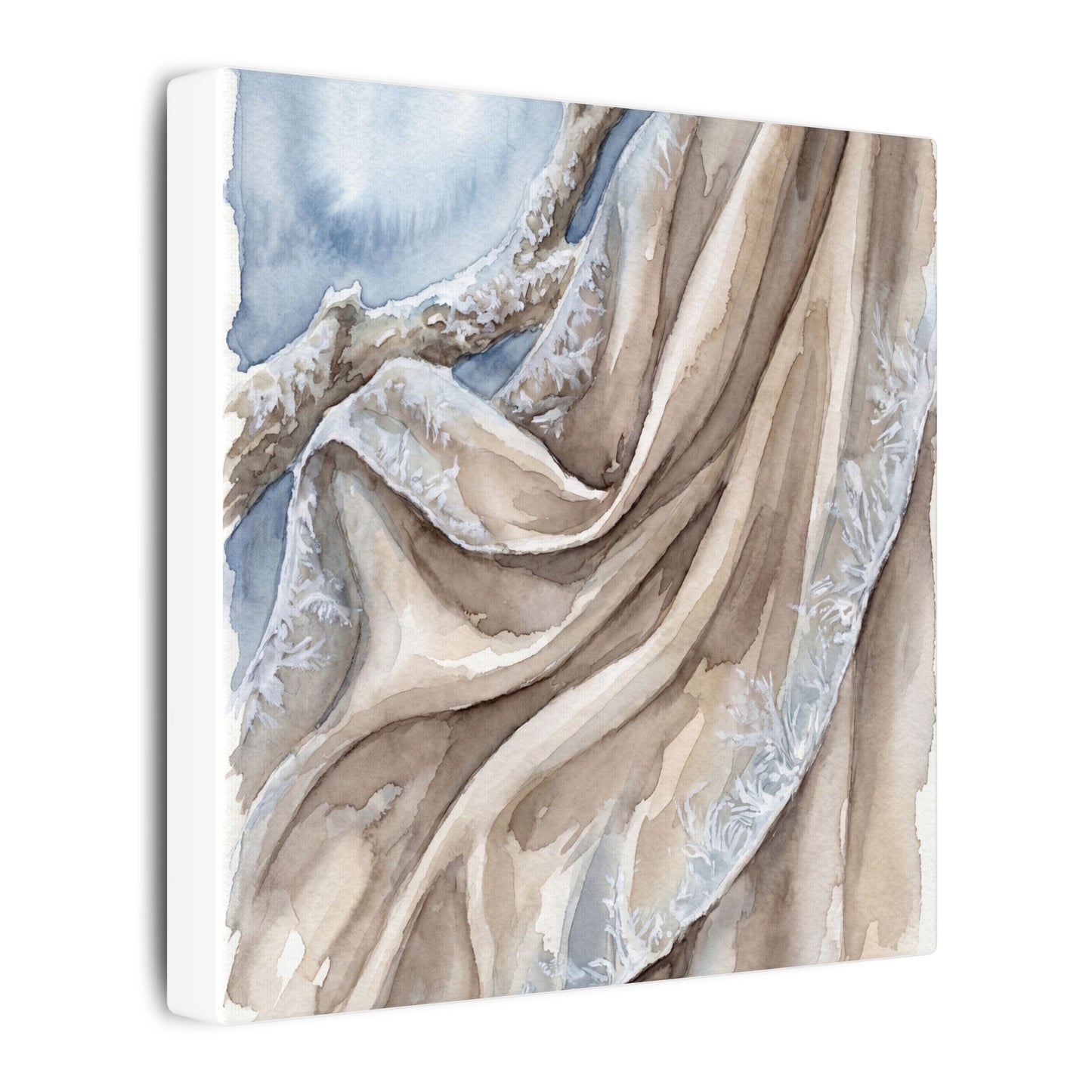 Silk Drape Winter Canvas Art | Japandi Cozy Design