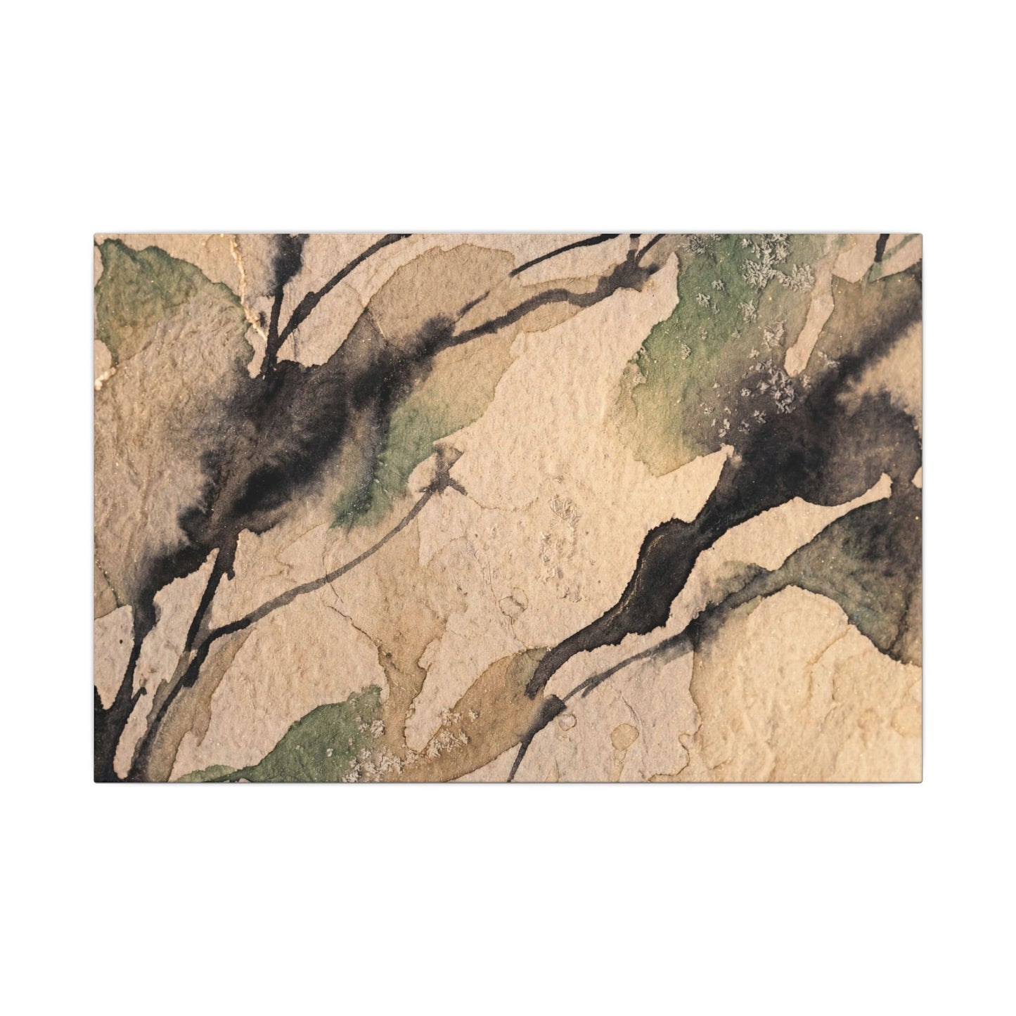 Japandi Shadow Play in Golden Hour | Watercolor Canvas Art