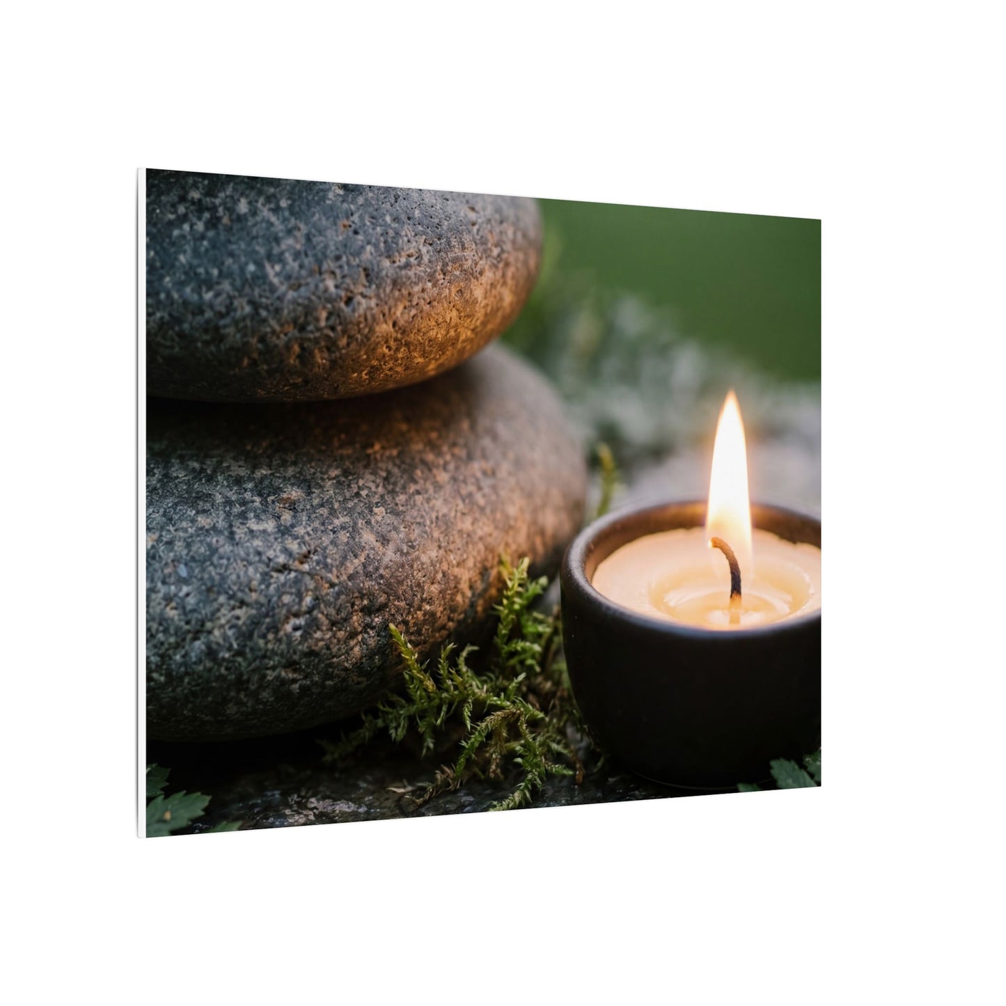 Warm River Stones Canvas Art - Japanese Pattern Japandi