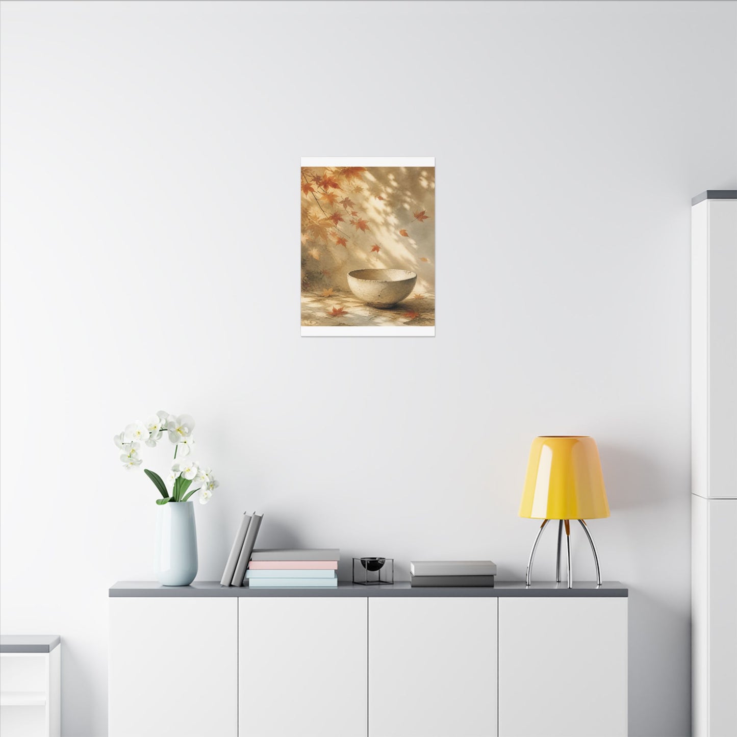 Japandi Ceramic Bowl in Dappled | Watercolor Canvas Art
