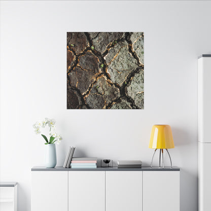 Earthy Cracked Earth Canvas Art - Japanese Pattern Japandi