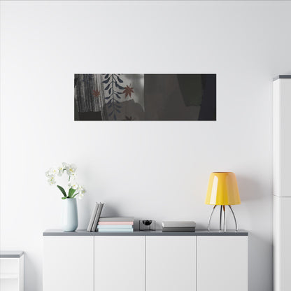 Wisteria Autumn Canvas Art | Dark Japandi Moody Design