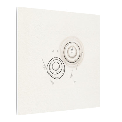 River Stones Canvas Art | Winter Japandi Minimal Line Art