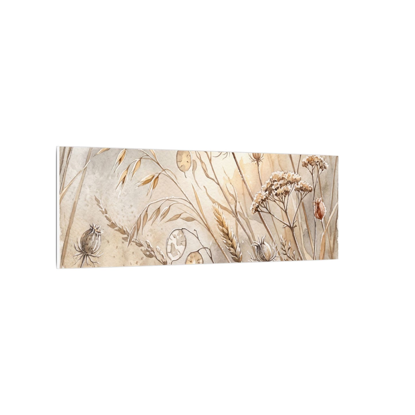 Winter Dried Flowers Watercolor Canvas Art | Warm Decor