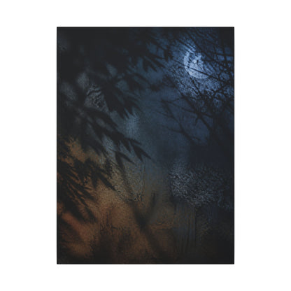 Kanso Shadow Play Canvas Art - Dark Japandi Shadow Zen