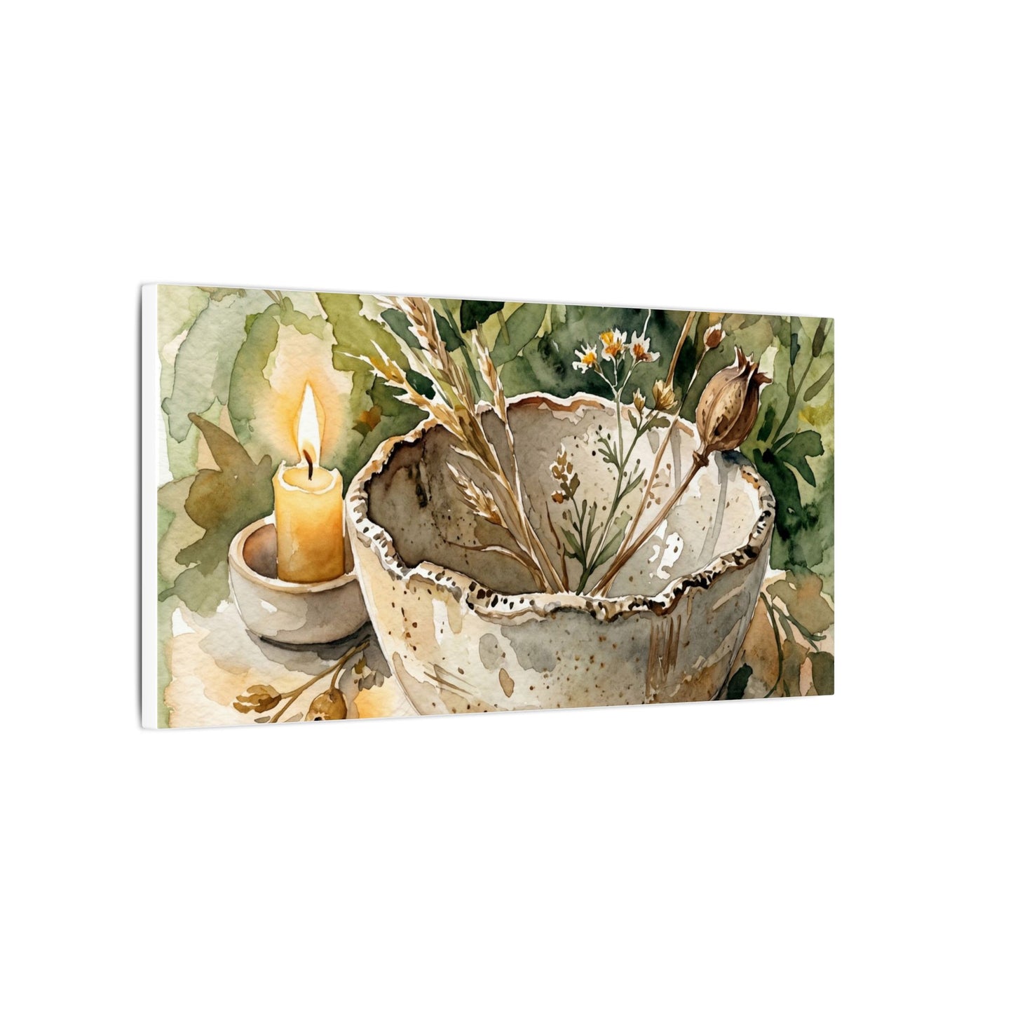 Ceramic Bowl Summer Canvas Art | Japandi Elegant Design