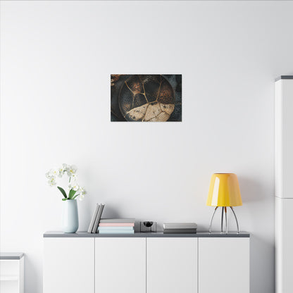 Kintsugi Rust Patina in Dawn | Gold Repair Canvas Art
