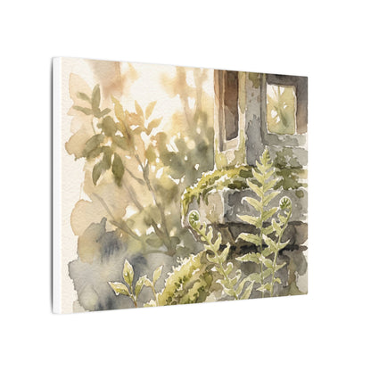 Earthy Stone Lantern Canvas Art - Watercolor Japandi