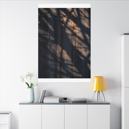 Dark Japandi Shadow Play in Golden Hour | Shadow Zen Canvas Art