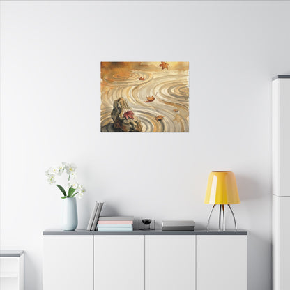 Autumn Rock Garden Watercolor Canvas Art | Neutral Decor