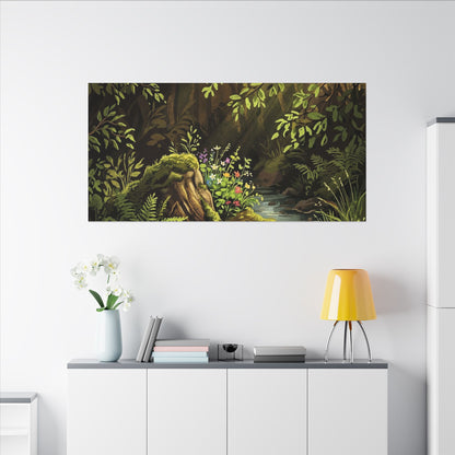 Tea Ceremony Spring Canvas Art | Kintsugi Philosophical Design