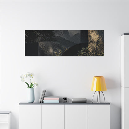 Mountain Mist Summer Canvas Art | Dark Japandi Atmospheric Design