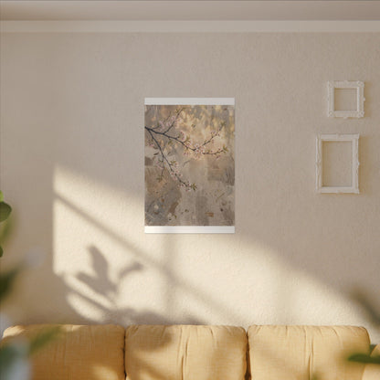 Summer Cherry Blossom Texture Canvas Art | Neutral Decor