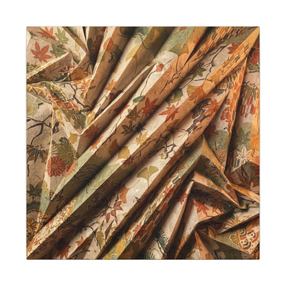 Paper Fold Autumn Canvas Art | Japandi Earthy Design