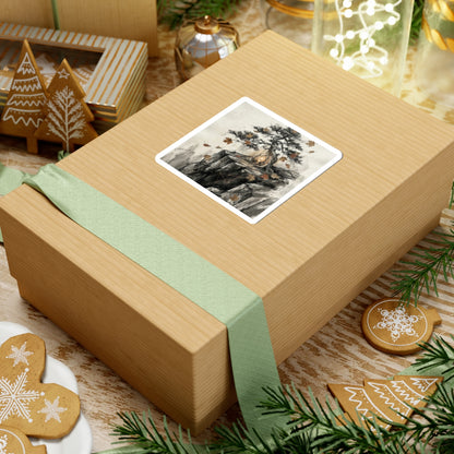 Pine Tree Sticker | Autumn Japandi Texture Art