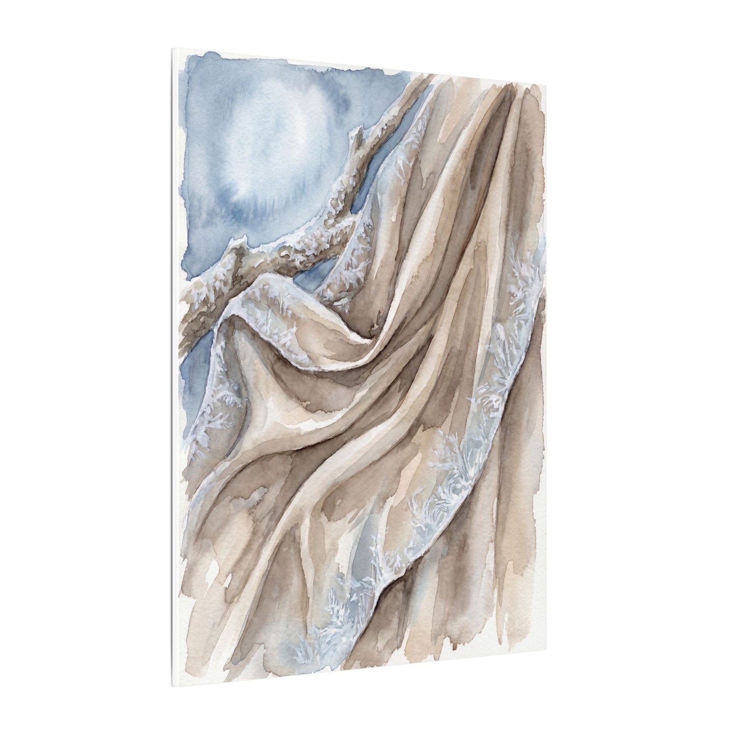Silk Drape Winter Canvas Art | Japandi Cozy Design