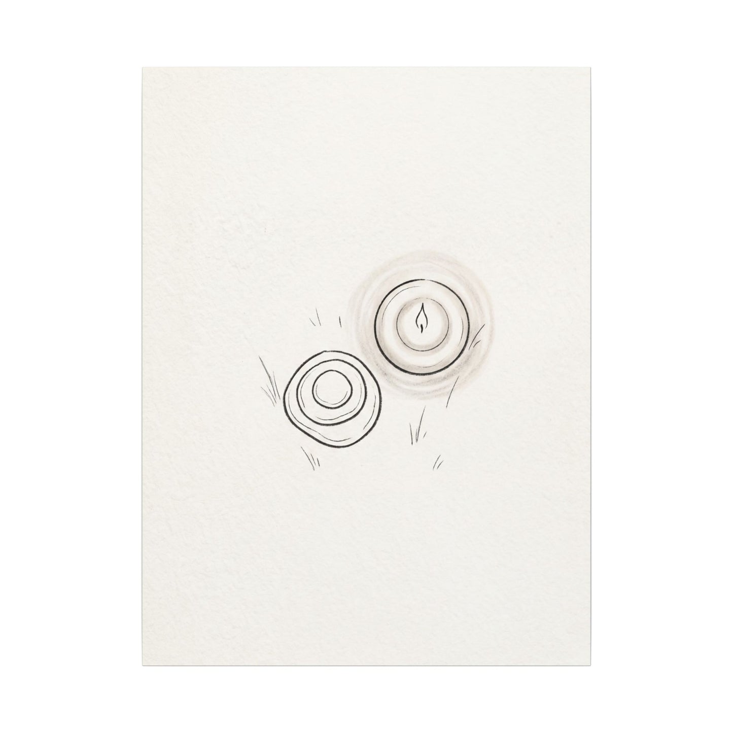 River Stones Canvas Art | Winter Japandi Minimal Line Art