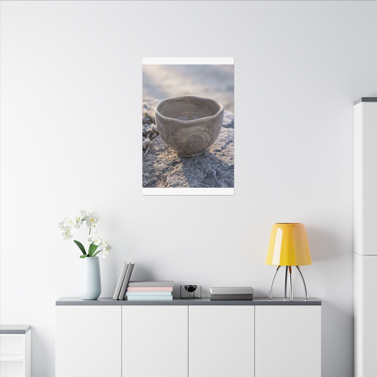 Seijaku Ceramic Bowl Canvas Art - Japandi Japanese Pattern