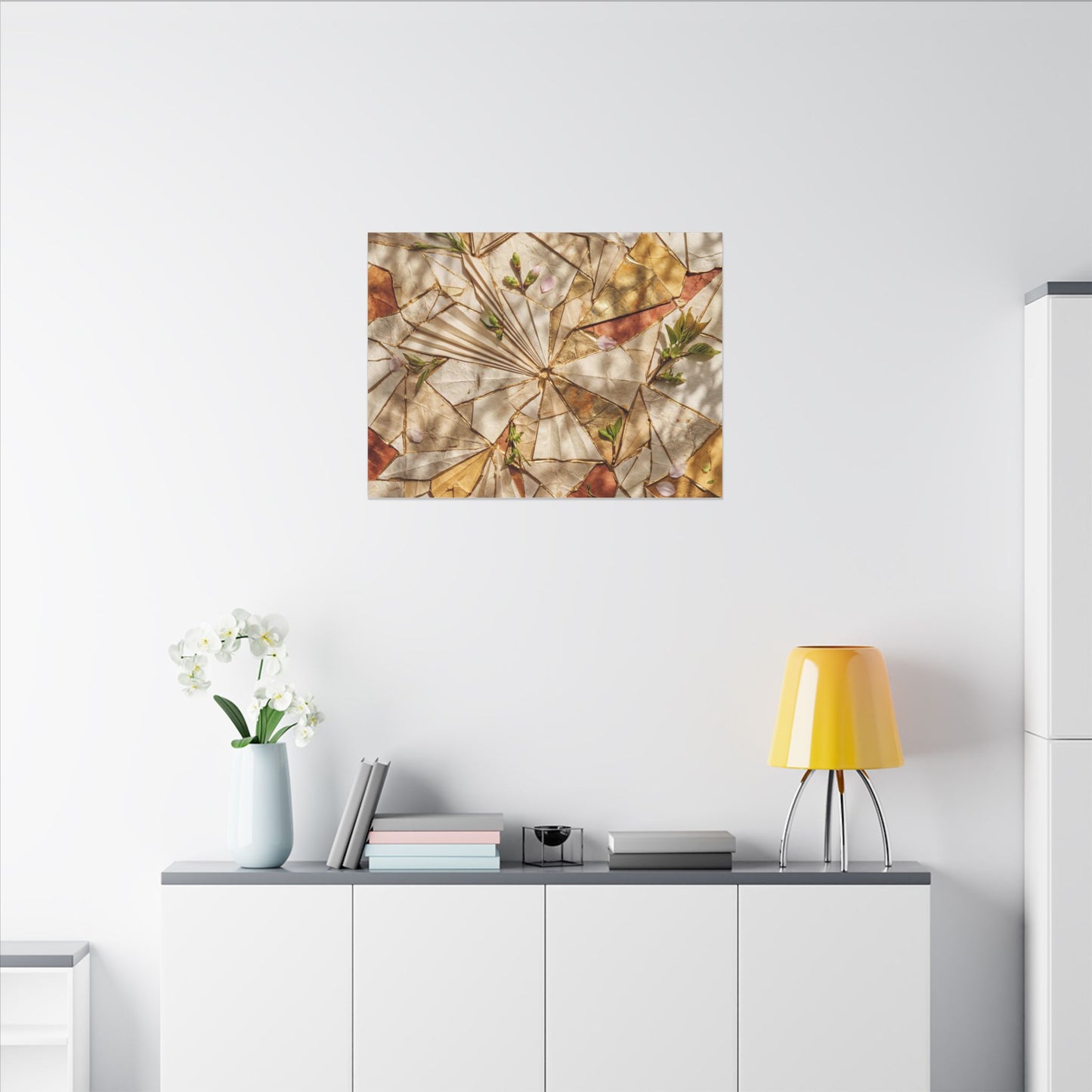 Resilient Paper Fold Canvas Art - Gold Repair Kintsugi