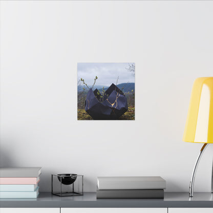 Paper Fold Canvas Art | Spring Kintsugi Gold Repair Art