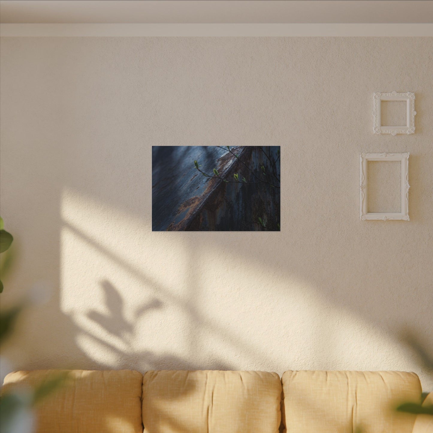 Rust Patina Canvas Art | Spring Dark Japandi Shadow Zen Art