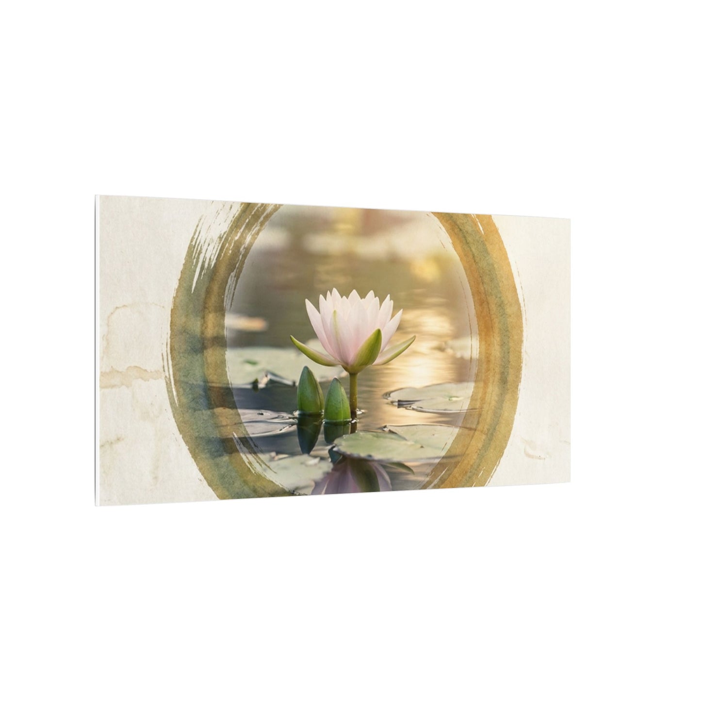 Peaceful Lotus Flower Canvas Art - Enso Zen