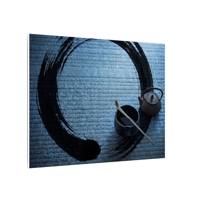 Winter Tea Ceremony Enso Canvas Art | Peaceful Decor