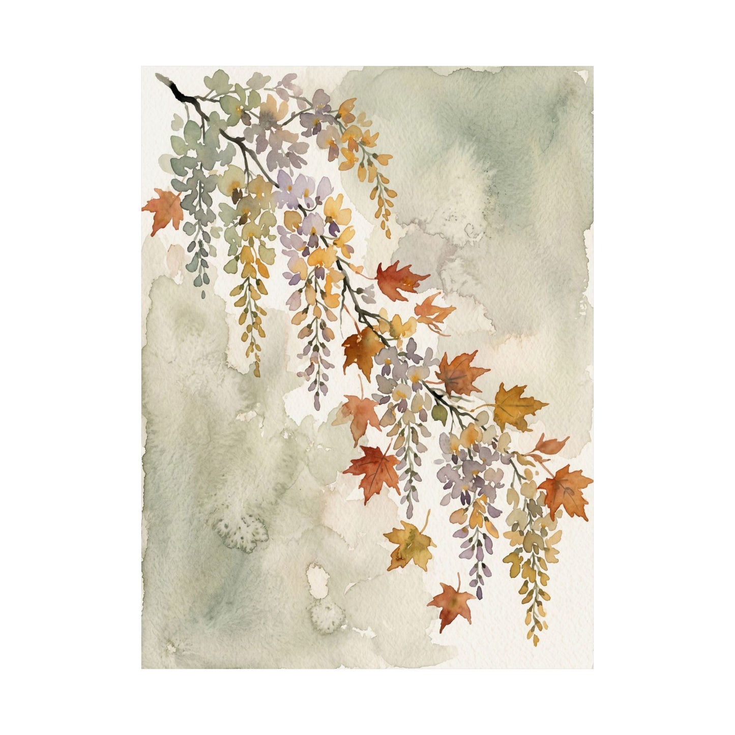 Golden Hour Wisteria Wall Art Print - Japandi Ma