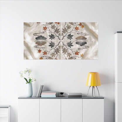 Elegant Silk Drape Canvas Art - Japanese Pattern Japandi