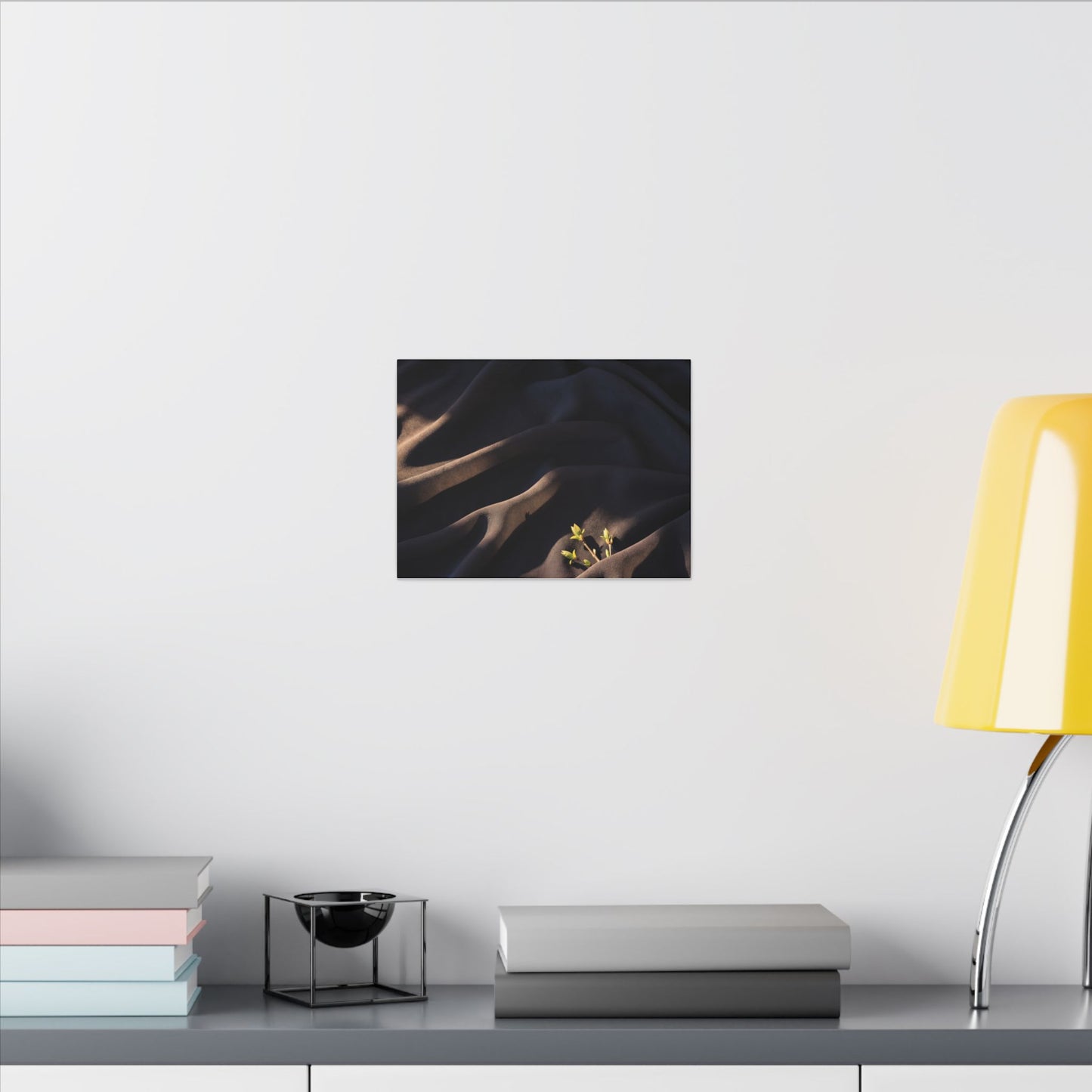 Silk Drape Shadow Zen Canvas Art | Luxurious Dark Japandi Art
