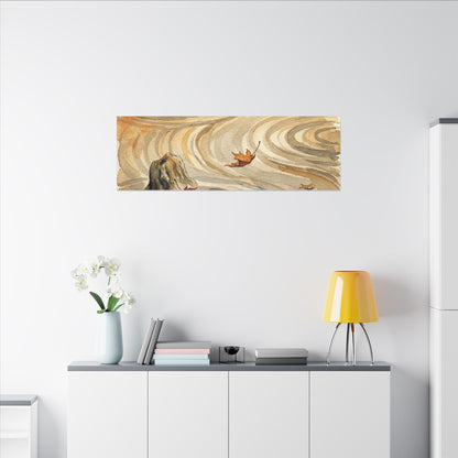 Autumn Rock Garden Watercolor Canvas Art | Neutral Decor