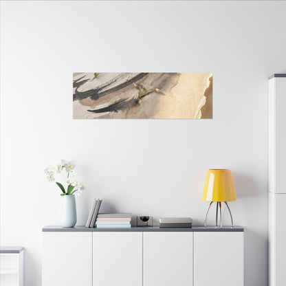 Ink Brushstroke Watercolor Canvas Art | Neutral Japandi Art