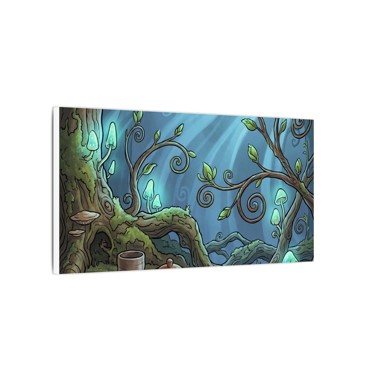 Spring Tea Ceremony Forest Whimsy Canvas Art | Cozy Decor