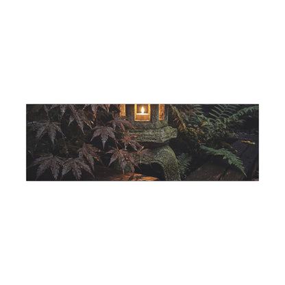 Moody Moonlit Garden Canvas Art - Shadow Zen Dark Japandi