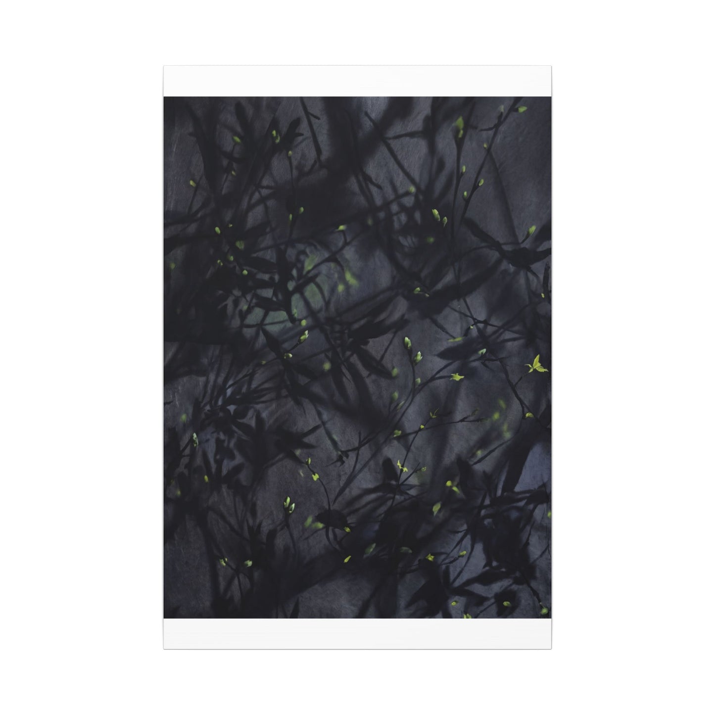 Shadow Play Spring Canvas Art | Dark Japandi Atmospheric Design