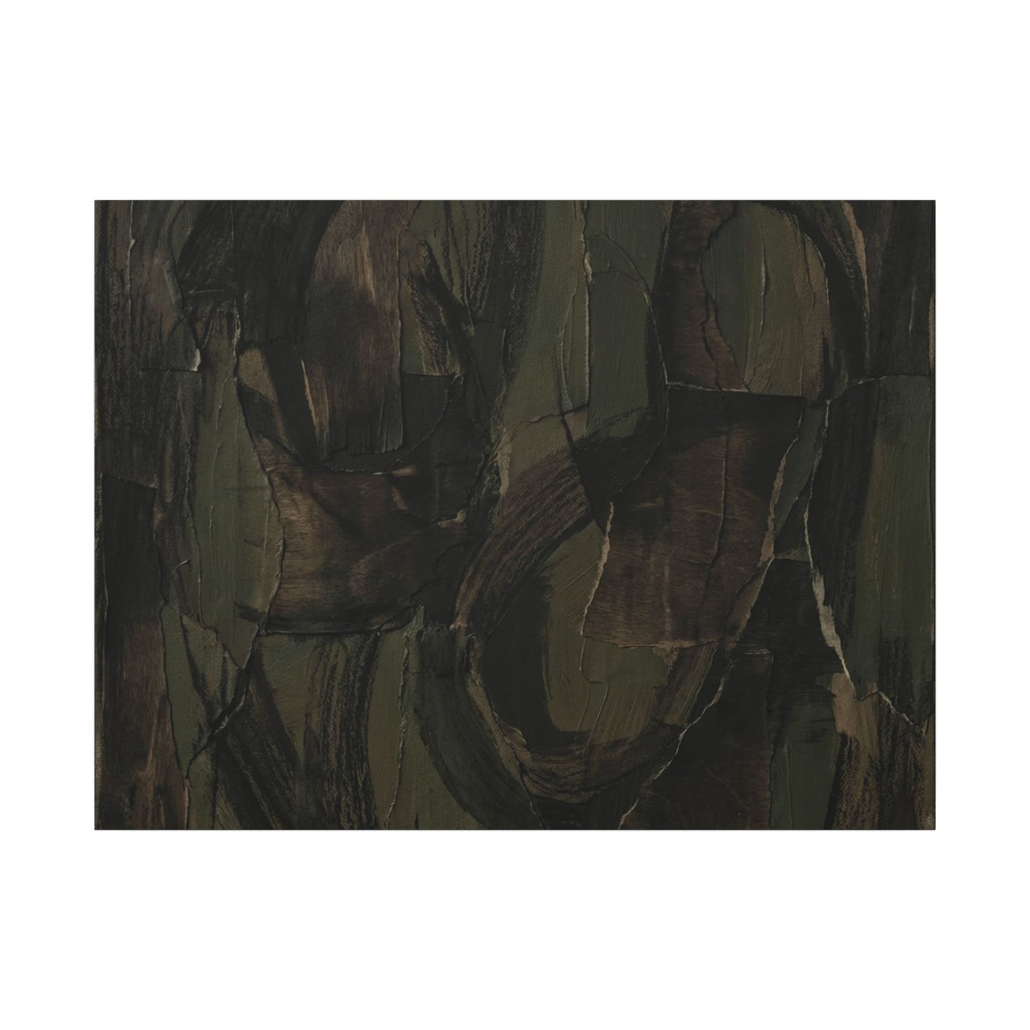 Mixed Media Dark Japandi Textured Canvas Art