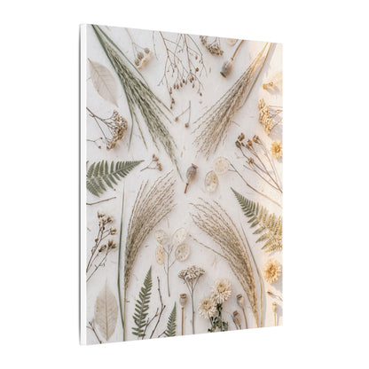 Elegant Dried Flowers Canvas Art - Japanese Pattern Japandi