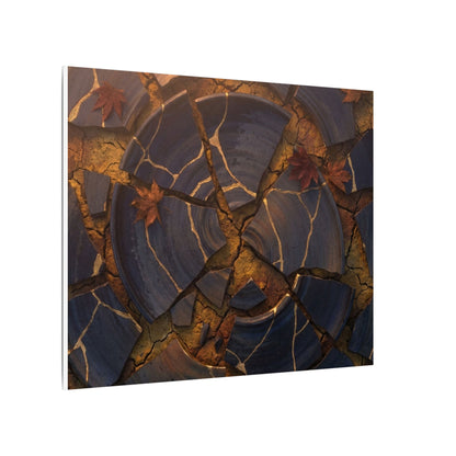 Autumn Cracked Earth Gold Repair Canvas Art | Philosophical Decor