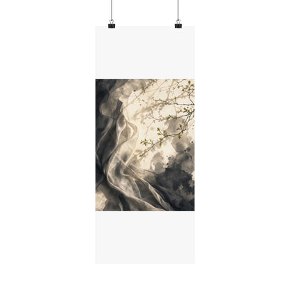 Silk Drape Spring Wall Art Print | Japandi Earthy Design