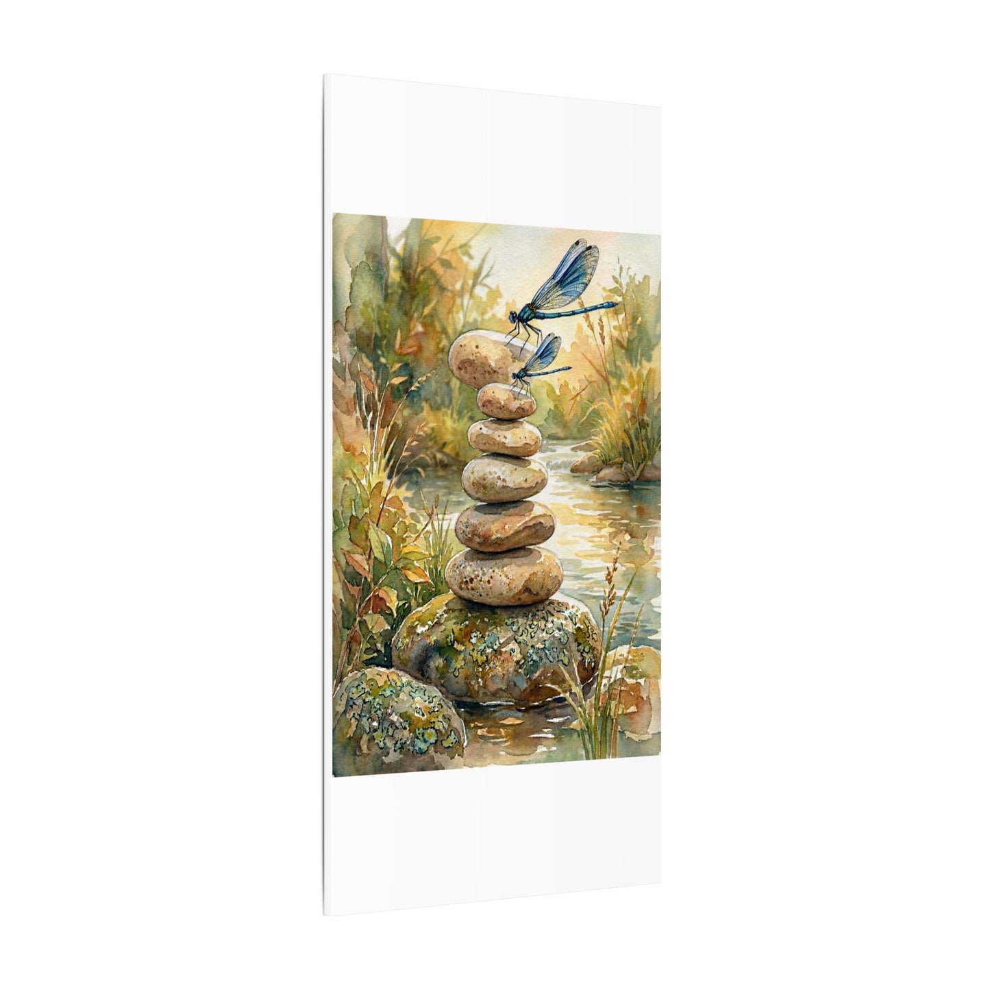 River Stones Summer Canvas Art | Japandi Cozy Design
