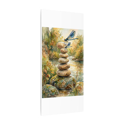 River Stones Summer Canvas Art | Japandi Cozy Design