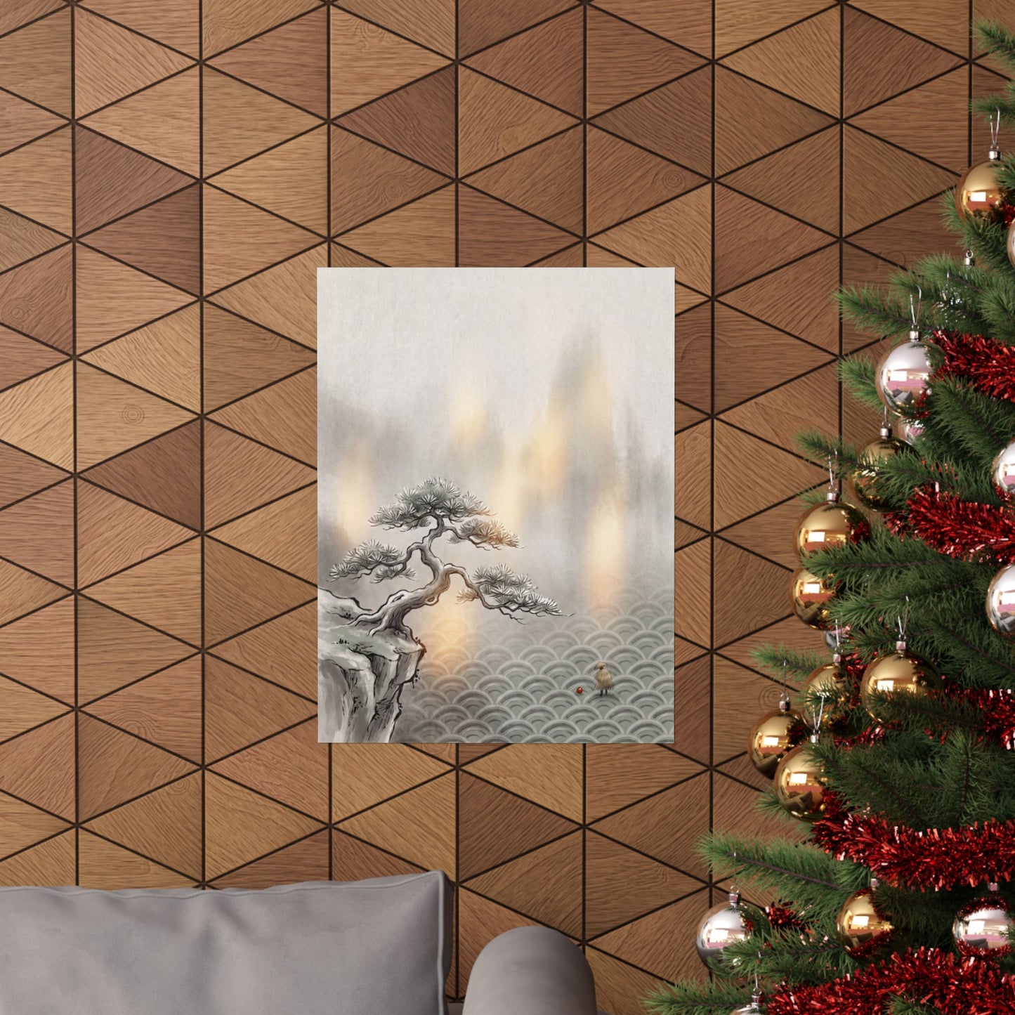 Datsuzoku Pine Tree Wall Art Print - Japandi Japanese Pattern
