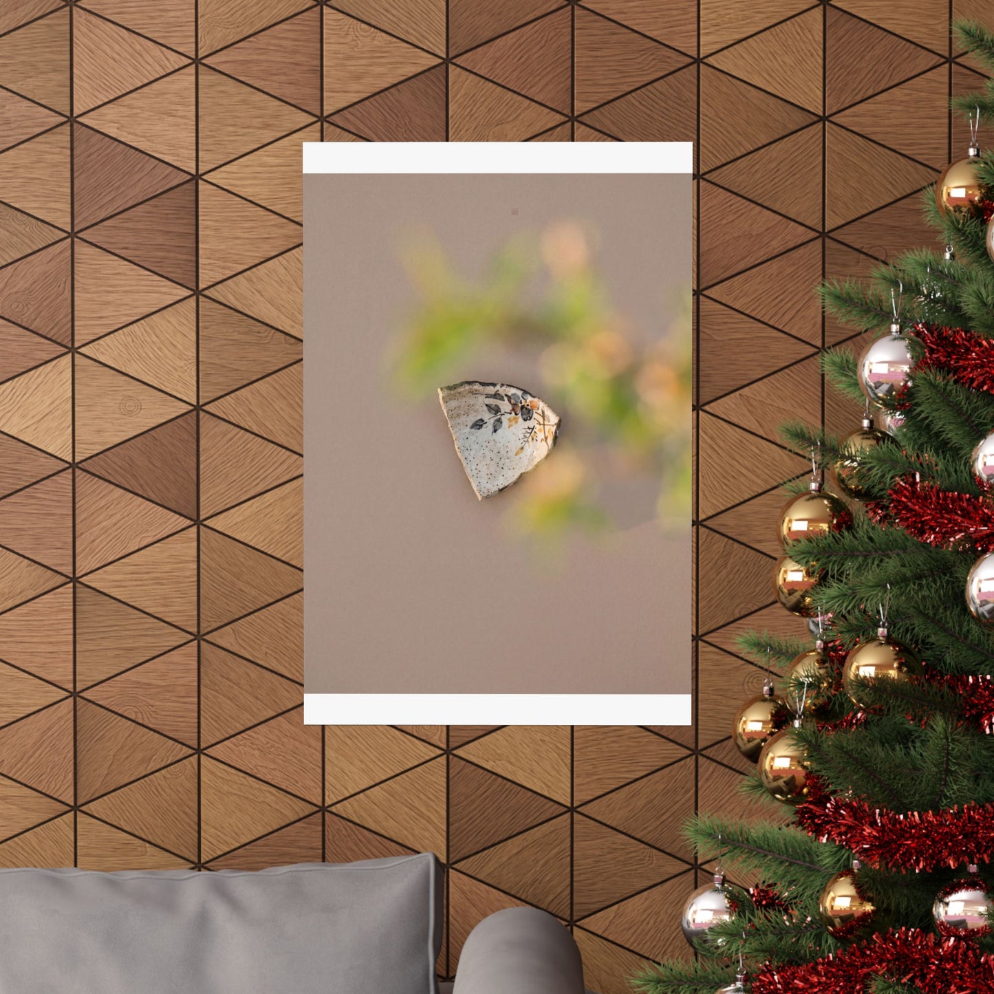 Ma Ceramic Bowl Wall Art Print - Japandi Japanese Pattern
