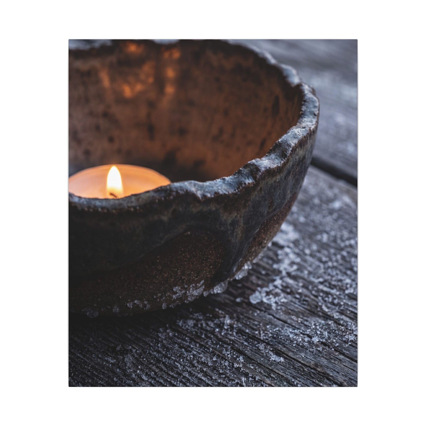 Atmospheric Ceramic Bowl Canvas Art - Moody Minimal Dark Japandi