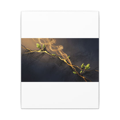 Spring Incense Smoke Gold Vein Canvas Art | Healing Decor