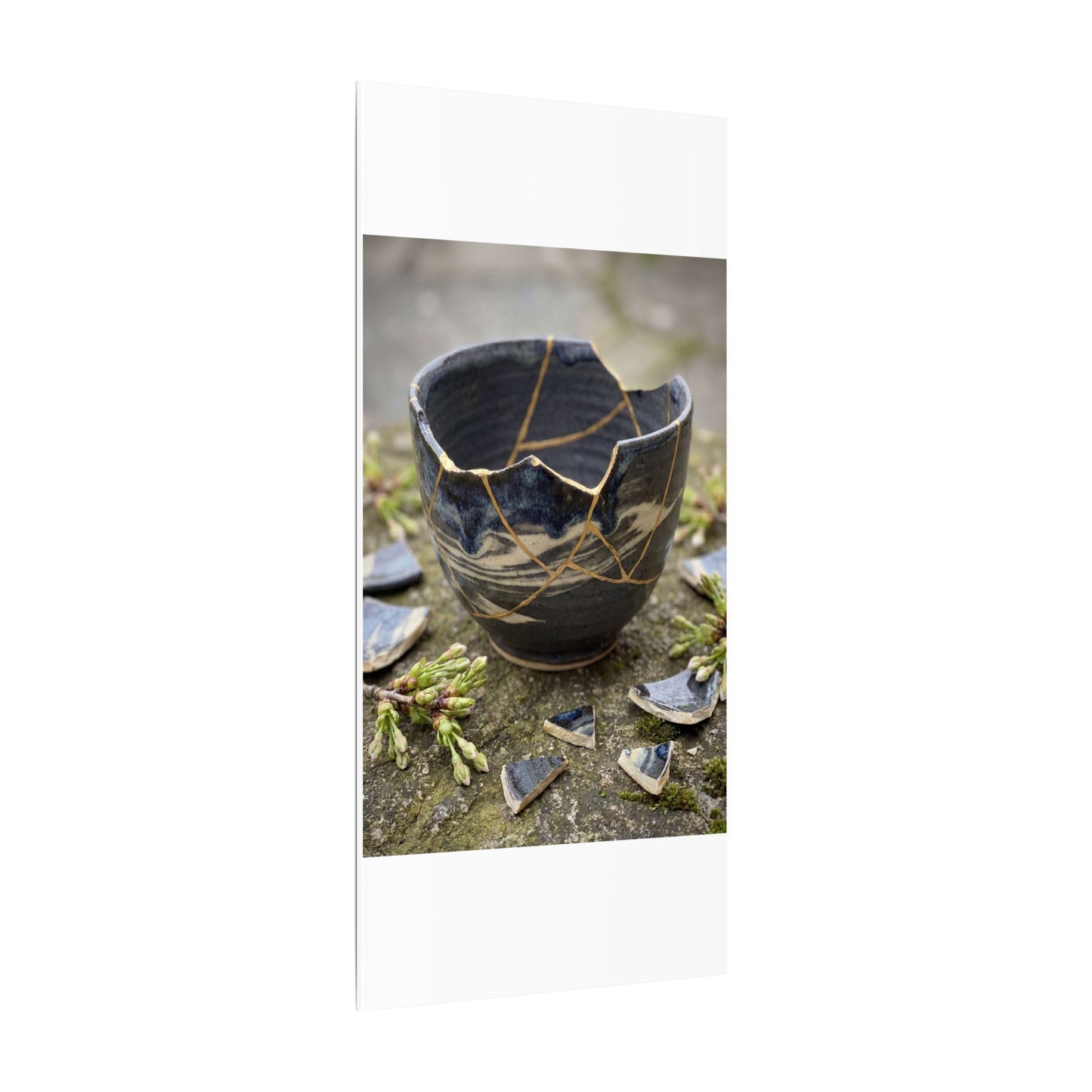 Datsuzoku Ceramic Bowl Canvas Art - Kintsugi Gold Repair