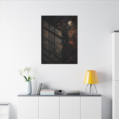 Sophisticated Shadow Play Canvas Art - Dark Texture Dark Japandi
