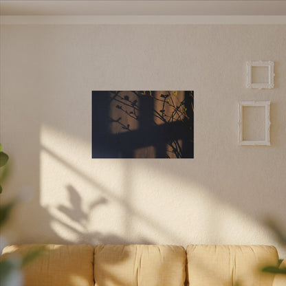 Shadow Play Canvas Art | Spring Dark Japandi Shadow Zen Art
