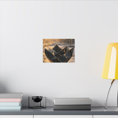 Kintsugi Paper Fold in Golden Hour | Gold Repair Canvas Art